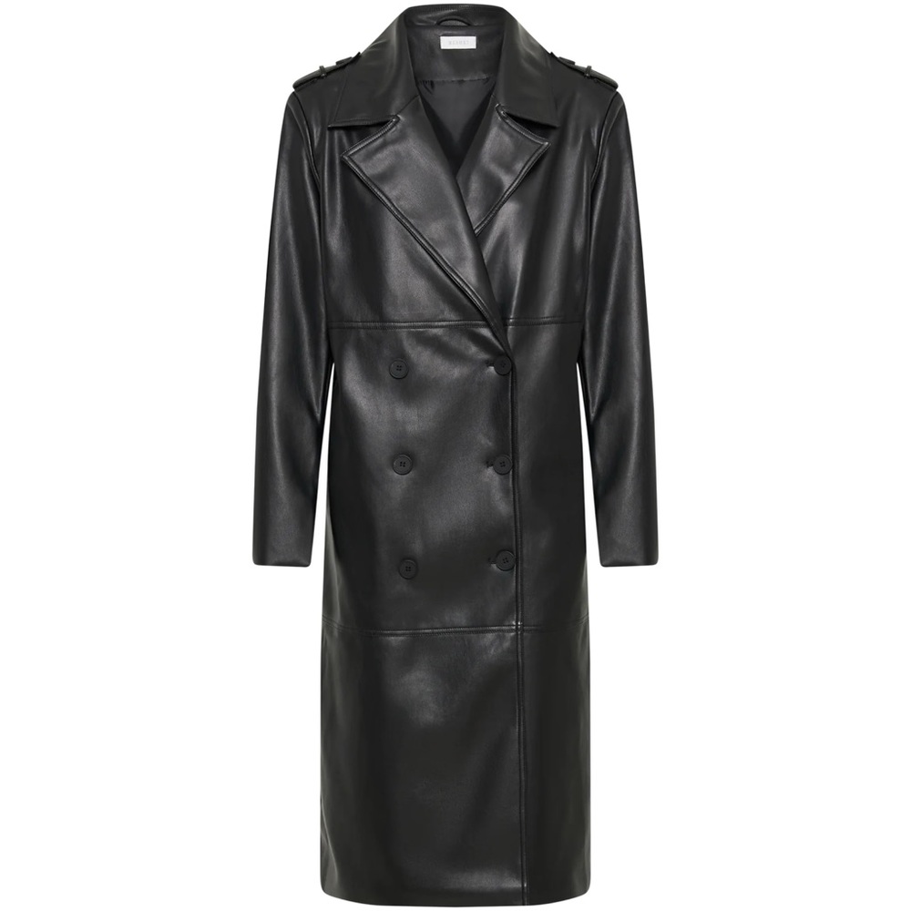 *SOLD* MESHKI Black Lexington faux leather Trench Coat